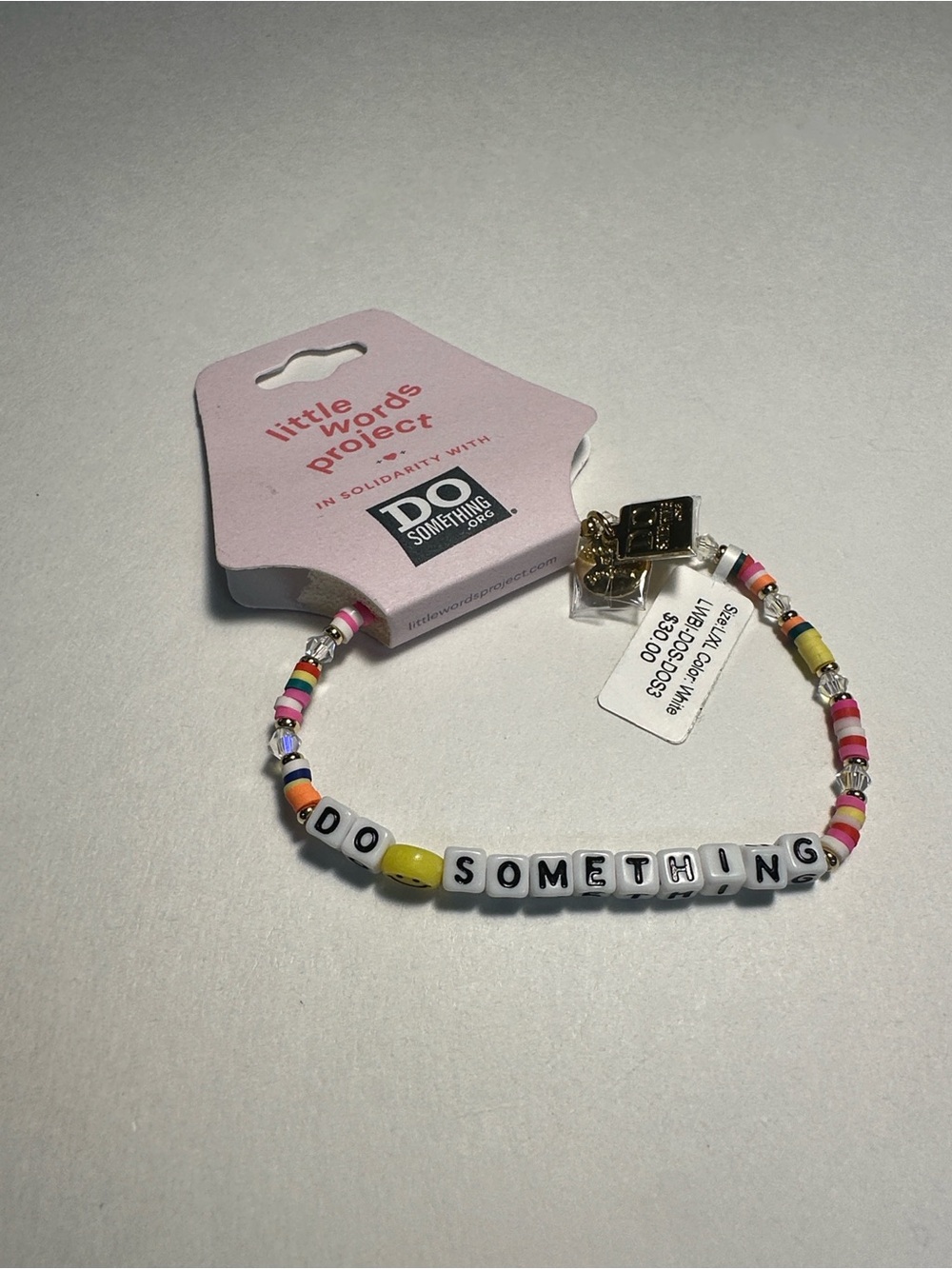 Little Words Project DO SOMETHING Beaded Bracelet Size LXL